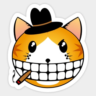 Gangster Cat - Orange Tabby Tuxie Sticker